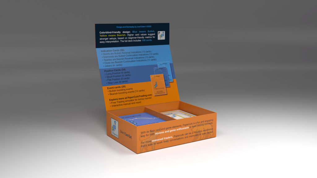 Papercuts Day Trading 3-in-1 Card Set Box Open Hero Image