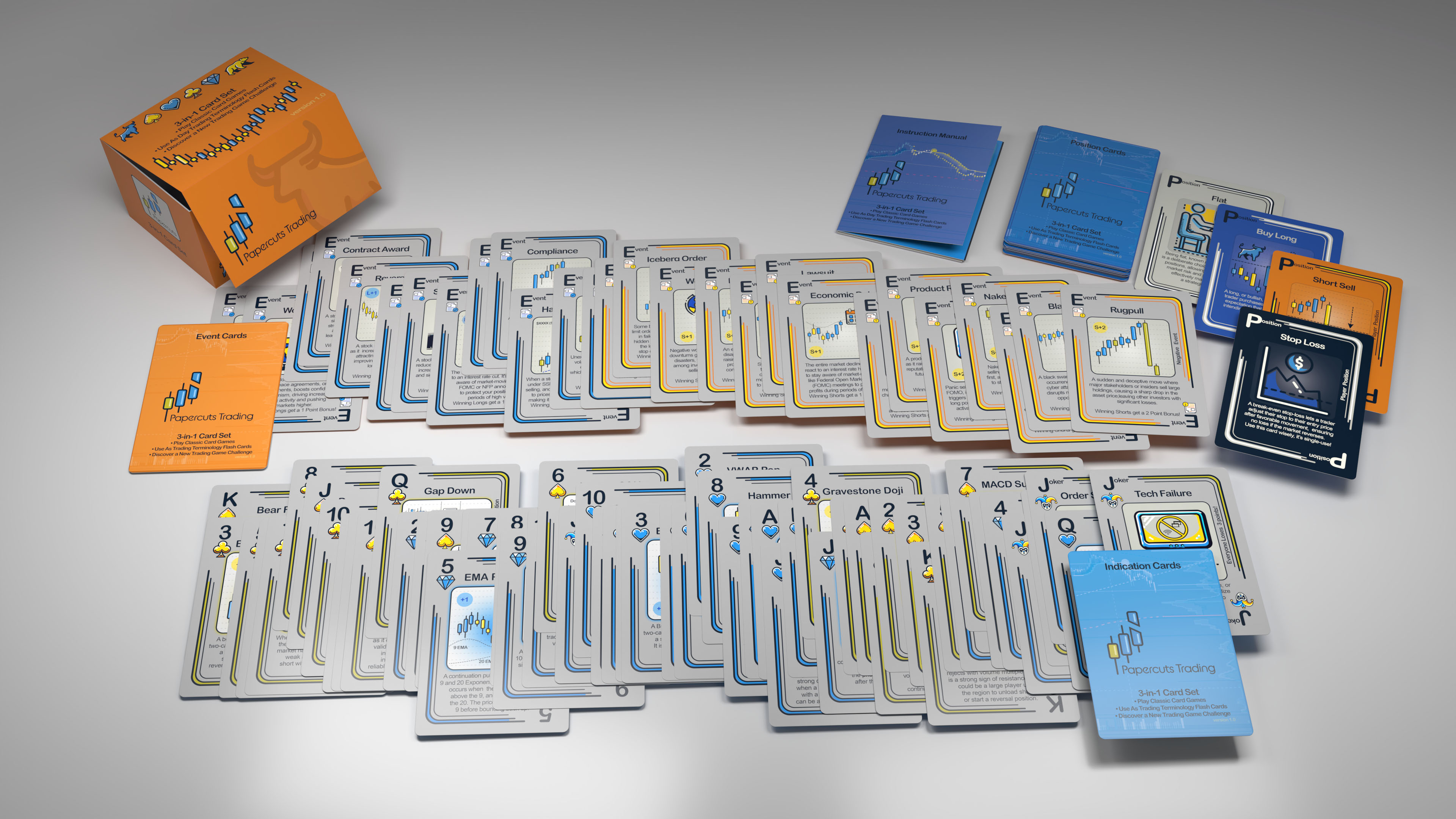 Papercuts Day Trading Card Set Top View